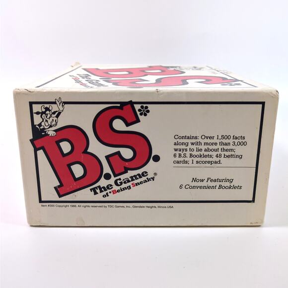 Vintage Party Game B.S. The Game of Being Sneaky Bluffing 1986 Complete TDC - Picture 5 of 5
